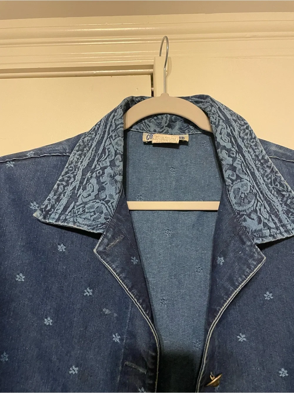 Gotcha Covered Vintage Denim Embroidered Blazer Jacket Women’s L